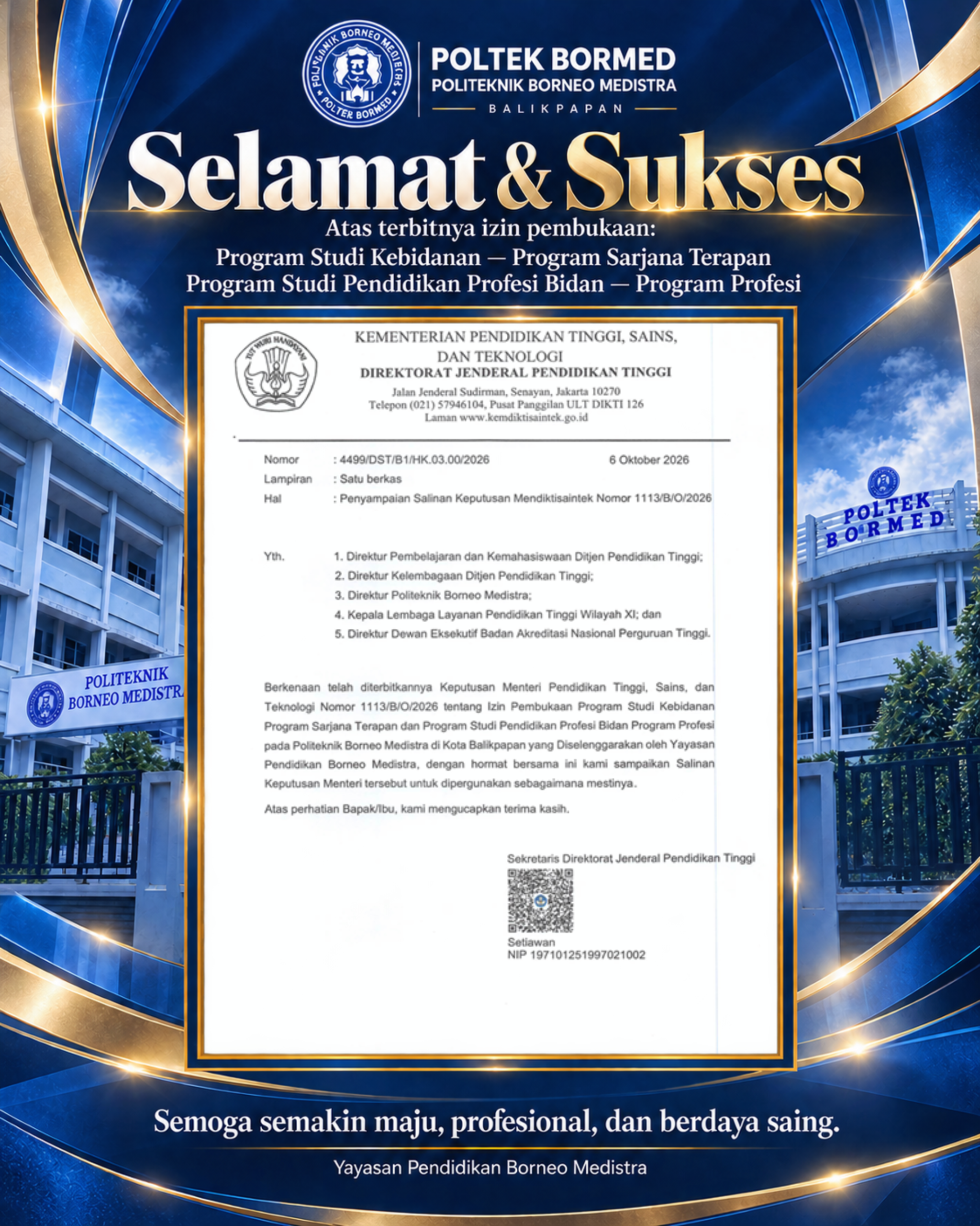 Selamat dan sukses izin pembukaan prodi kebidanan dan pendidikan profesi bidan